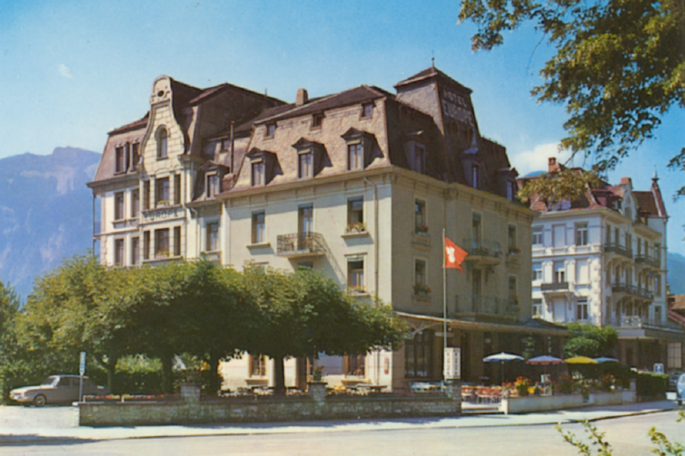 Hotel Carlton-Europe Interlaken historische Farbaufnahme