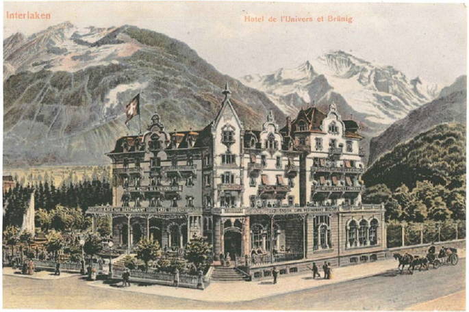 Hotel Carlton-Europe Interlaken Gemälde historisch Hotel Carlton-Europe Interlaken Gemälde historisch