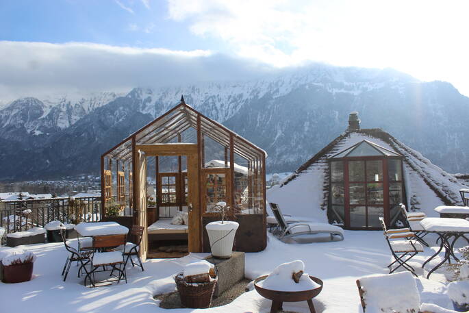 Aarmühle-Suite – Dachterrasse mit Outdoor-Bett Aarmühle-Suite – Dachterrasse mit Outdoor-Bett