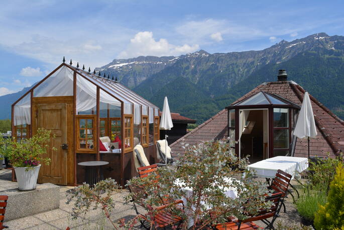 Aarmühle-Suite – Dachterrasse mit Outdoor-Bett Aarmühle-Suite – Dachterrasse mit Outdoor-Bett